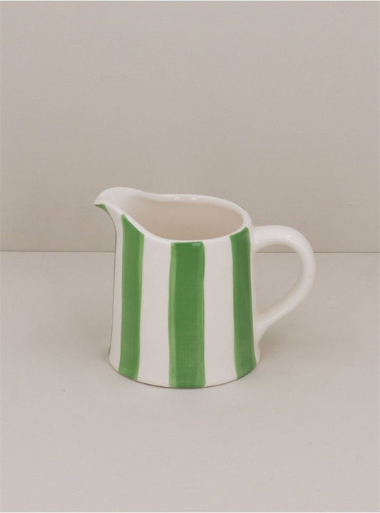 Young Ideas/Henmores - Stripe Ceramic Creamer Jug - Green - OS