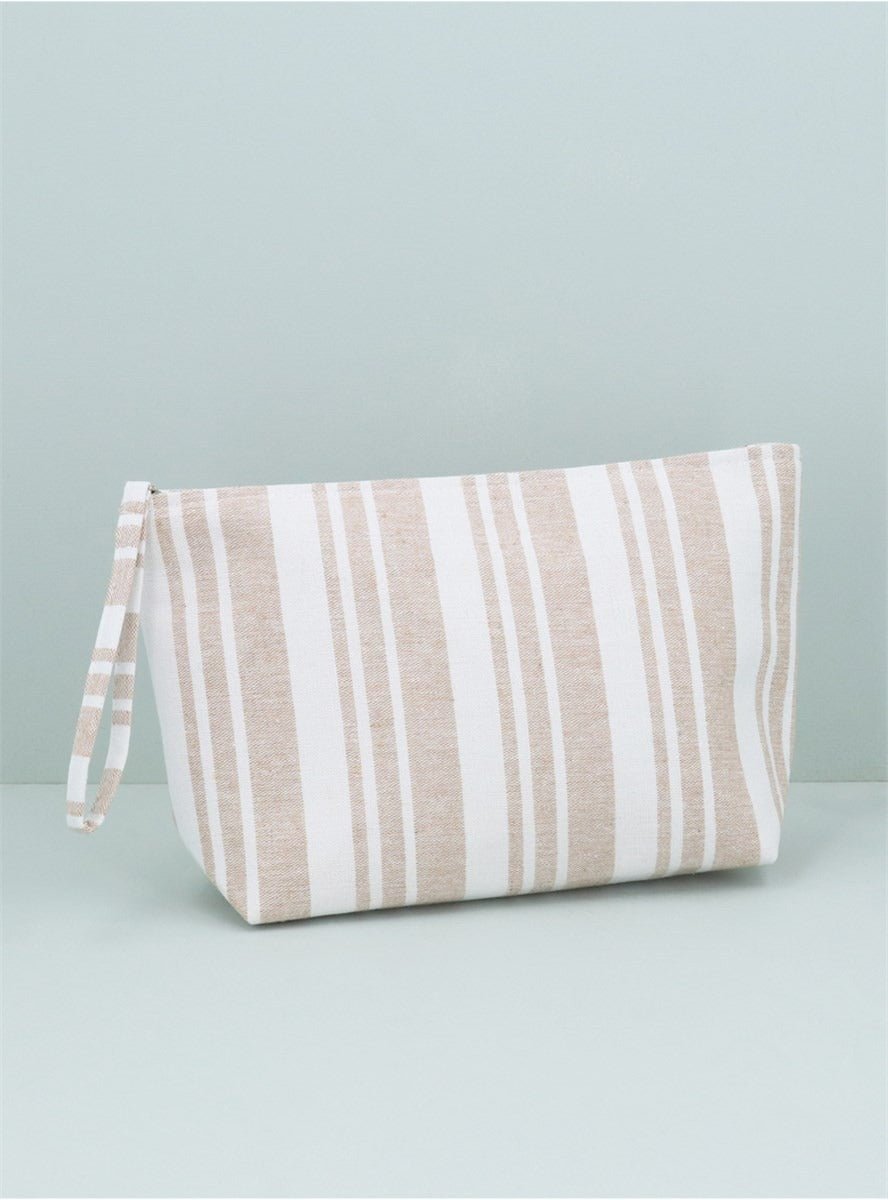 Young Ideas/Henmores - Stripe Fabric Washbag - beige - OS