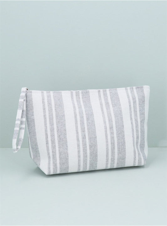 Young Ideas/Henmores - Stripe Fabric Washbag - Grey - OS
