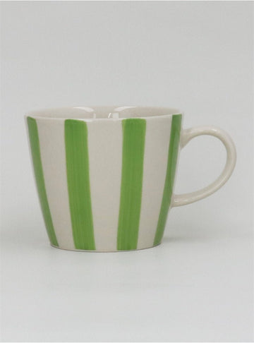 Young Ideas/Henmores - Stripe Stoneware Mug - Green - OS
