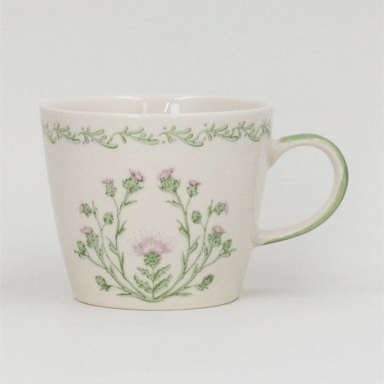 Young Ideas/Henmores - Thistle Stoneware Mug - White/Green - OS