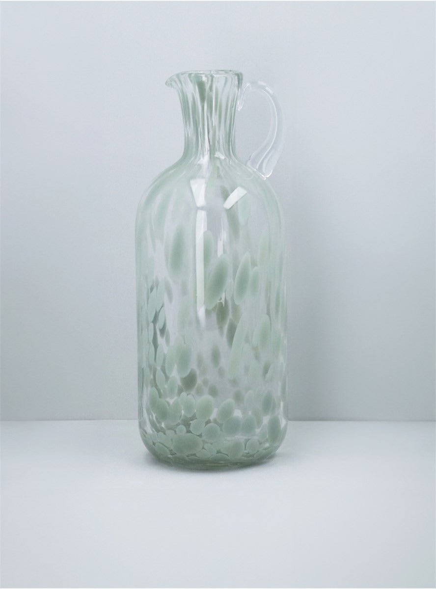 Young Ideas/Henmores - Tortoiseshell Glass Jug - Sage Green - L