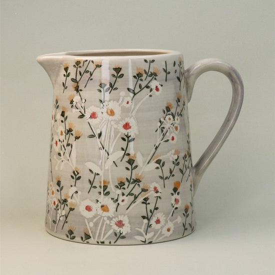 Young Ideas/Henmores - Wild Daisy Stoneware Jug - Grey - L