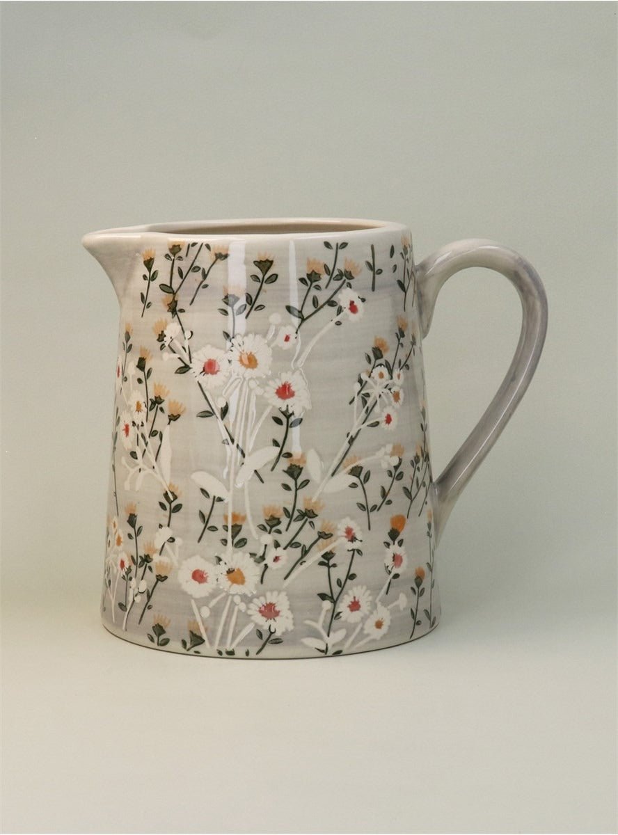 Young Ideas/Henmores - Wild Daisy Stoneware Jug - Grey - L