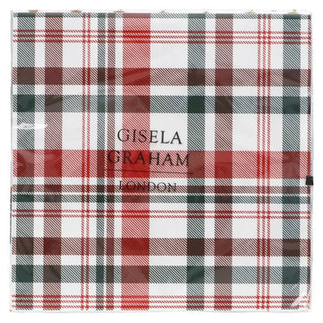 Young Ideas & Henmores -Woodland Plaid Paper Napkin - 20 pack -White -OS