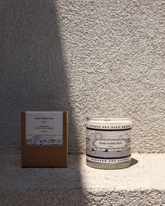 Young Ideas & Henmores - Hellas Scented Candle - Citrus Sea Salt Breeze - 
