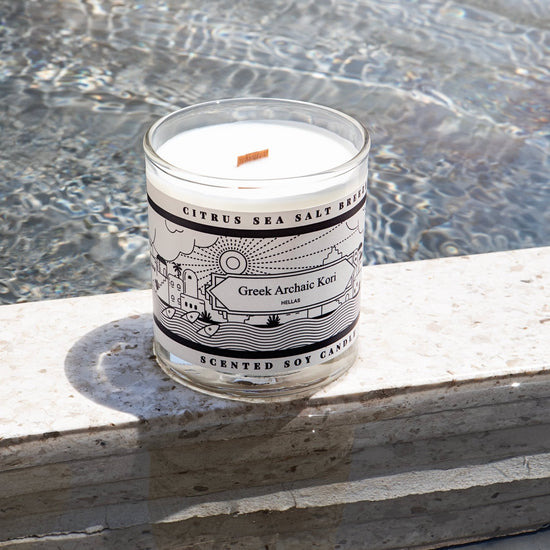 Young Ideas & Henmores - Hellas Scented Candle - Citrus Sea Salt Breeze - 
