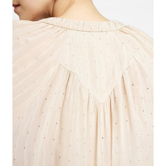 Young Ideas/Henmores - Annsofie Sequin V Neck Blouse - 7586 Nude Pink - 8