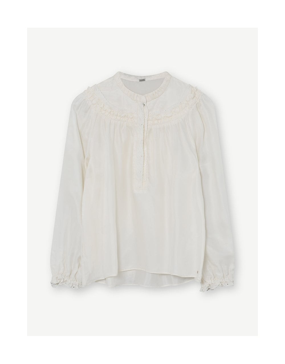 Young Ideas/Henmores - Freia Frilled Button Blouse - 1004 Ecru - 8