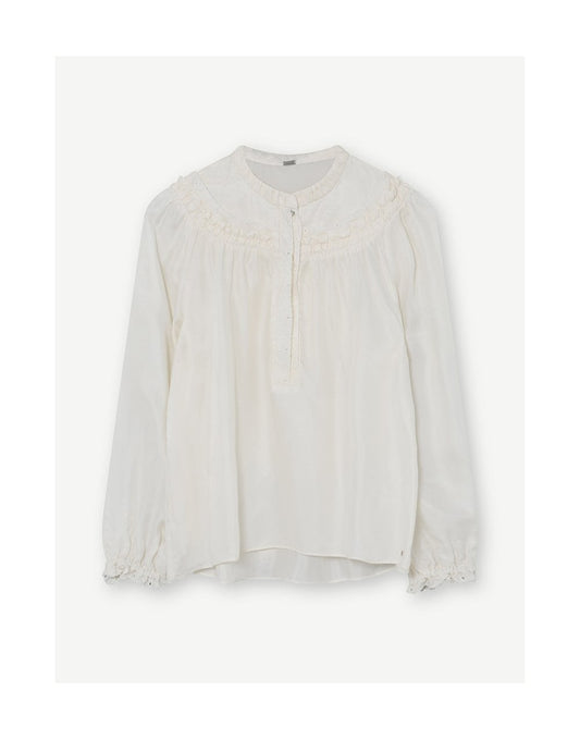 Young Ideas/Henmores - Freia Frilled Button Blouse - 1004 Ecru - 8
