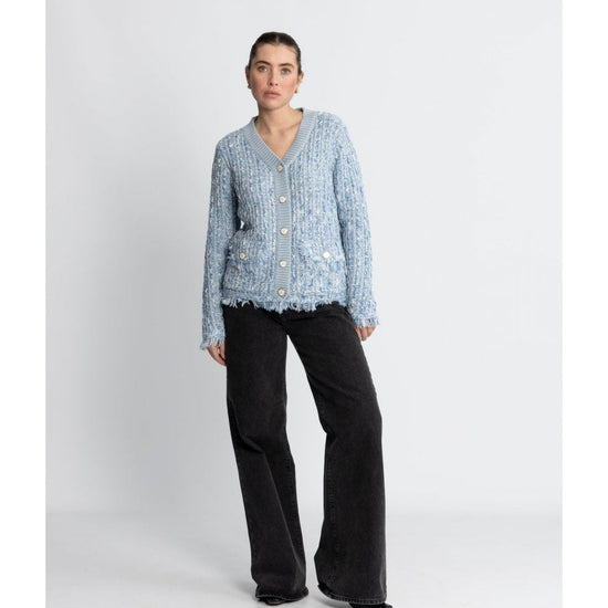 Young Ideas/Henmores - Dallas Double Pocket Knitted Cardigan - Blue - XS