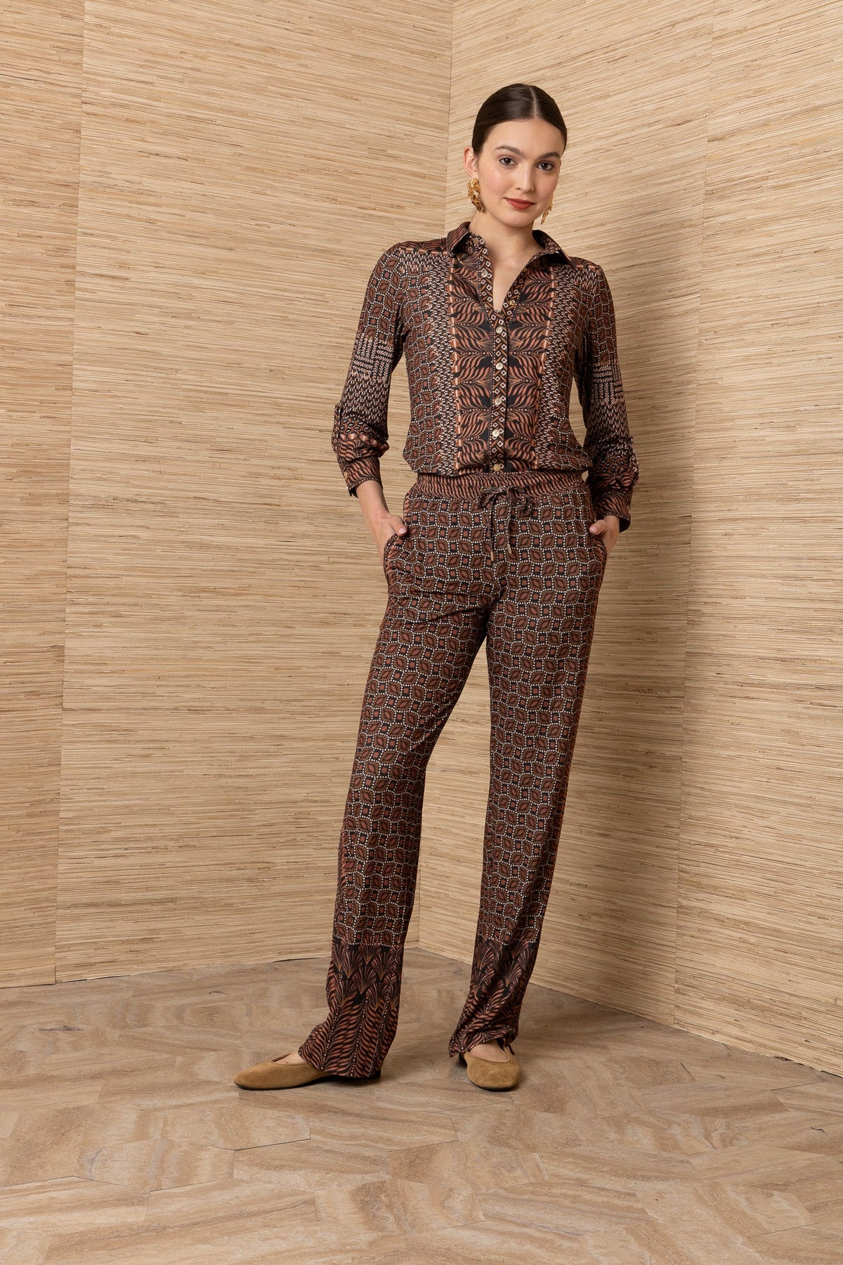 Young Ideas & Henmores -Elowen Pull On Trousers -Brown -S