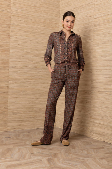 Young Ideas & Henmores -Elowen Pull On Trousers -Brown -S