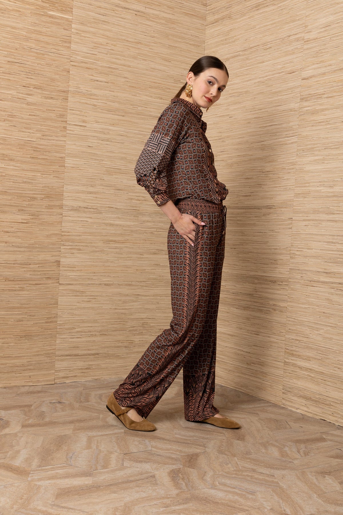 Young Ideas & Henmores -Elowen Pull On Trousers -Brown -S