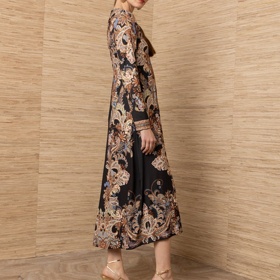 Young Ideas & Henmores -Love V Neck Midi Dress -Black -S