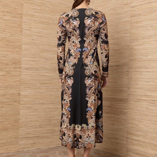 Young Ideas & Henmores -Love V Neck Midi Dress -Black -S
