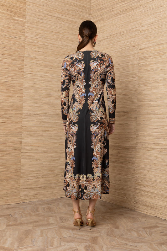 Young Ideas & Henmores -Love V Neck Midi Dress -Black -S