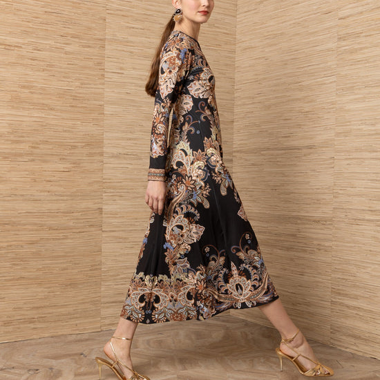 Young Ideas & Henmores -Love V Neck Midi Dress -Black -S