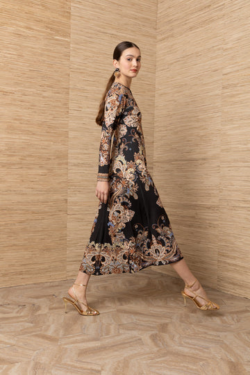 Young Ideas & Henmores -Love V Neck Midi Dress -Black -S