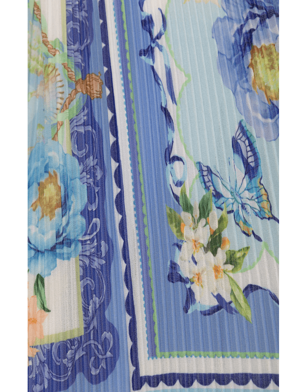 Young Ideas/Henmores - Lovisa Lemon V Neck Pleated Midi Dress - Blue - S