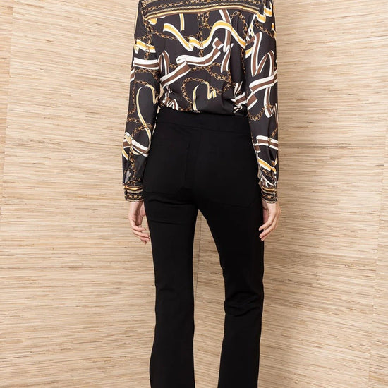Young Ideas & Henmores -Marigold Snaffle Detail Bootcut Trousers -Black -S