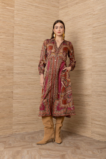 Young Ideas & Henmores -Sonali Button Down Dress -Pink -S