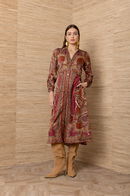 Young Ideas & Henmores -Sonali Button Down Dress -Pink -S