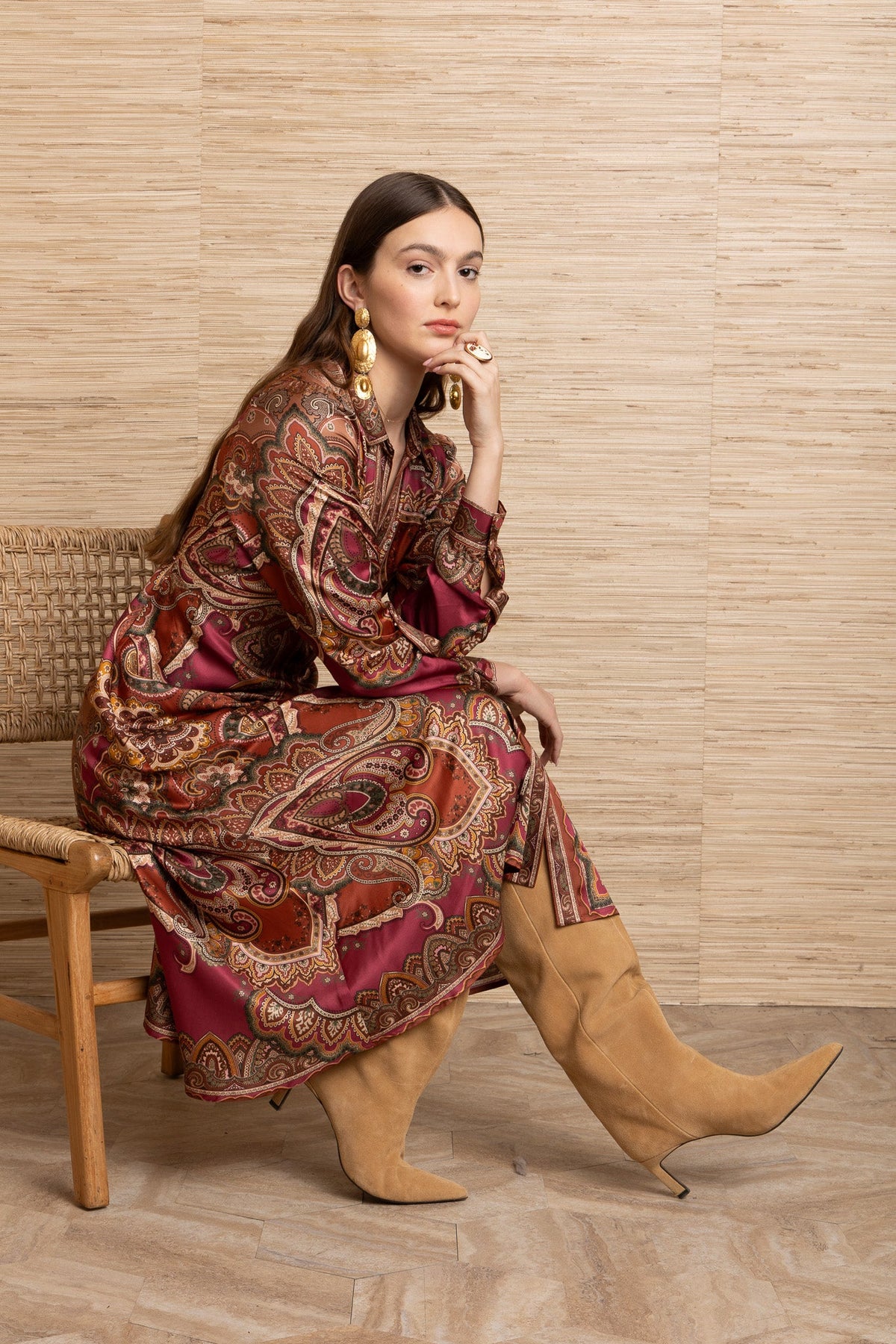Young Ideas & Henmores -Sonali Button Down Dress -Pink -S