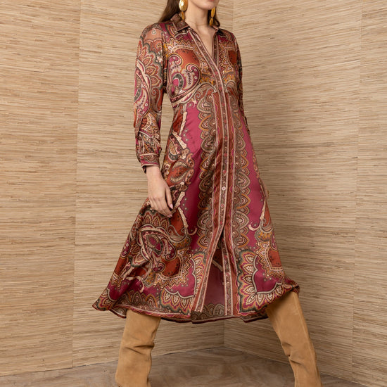 Young Ideas & Henmores -Sonali Button Down Dress -Pink -S