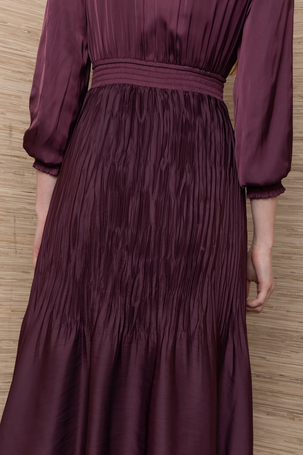 Young Ideas & Henmores -Yamileth Charmeuse Dress -Plum -S