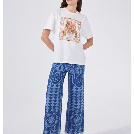 Young Ideas/Henmores - Lotus Tiger Graphic T-Shirt - White - S