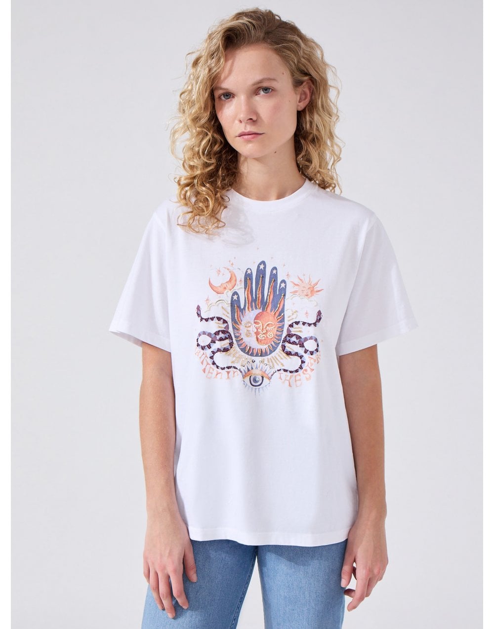 Young Ideas/Henmores - Written In The Stars Beaded T-Shirt - Black - XS