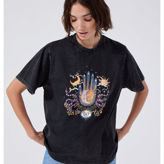 Young Ideas/Henmores - Written In The Stars Beaded T-Shirt - Black - XS