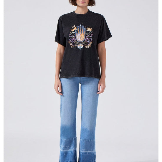 Young Ideas/Henmores - Written In The Stars Beaded T-Shirt - Black - XS