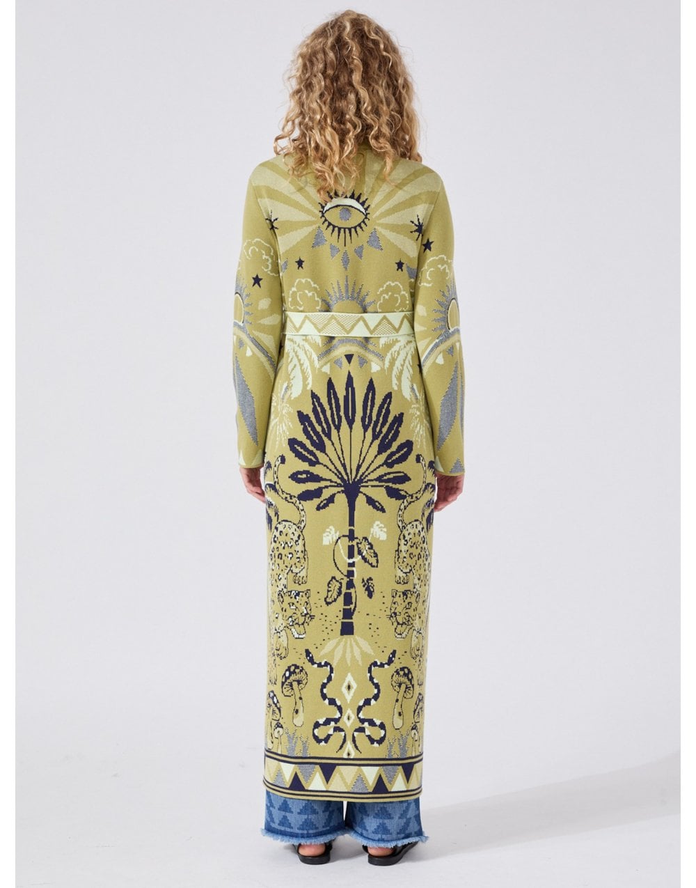 Young Ideas/Henmores - Written In The Stars Dex Jacquard Duster - Green - S