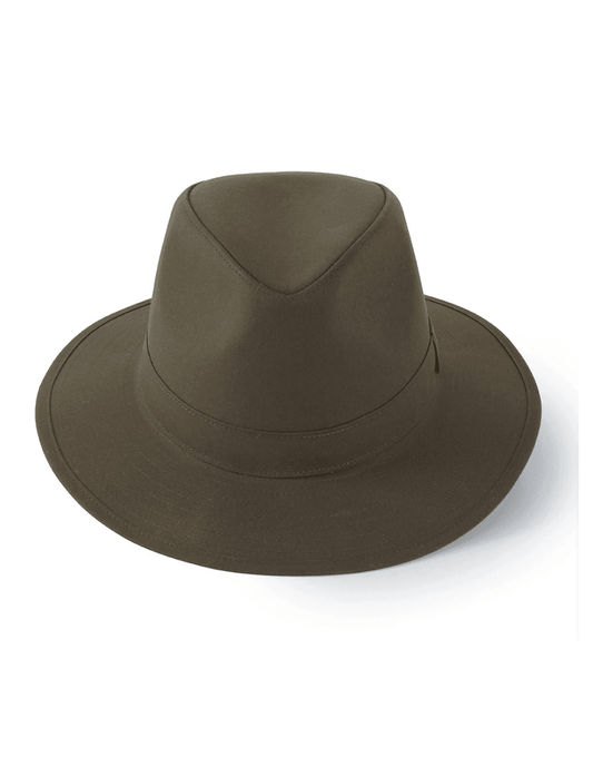 Young Ideas/Henmores - Darsham Wax Fedora - Olive Green - S