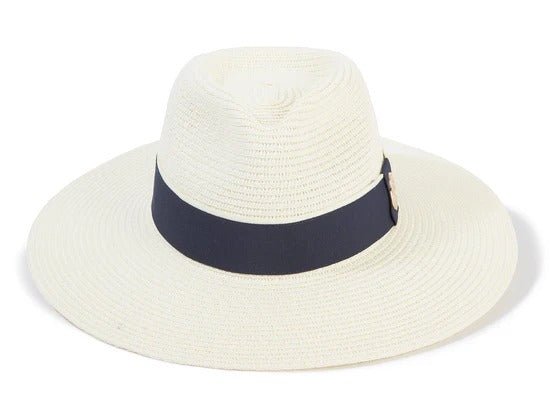 Young Ideas & Henmores - Hemley Two - Tone Ribbon Hat - Natural/Fawn - S