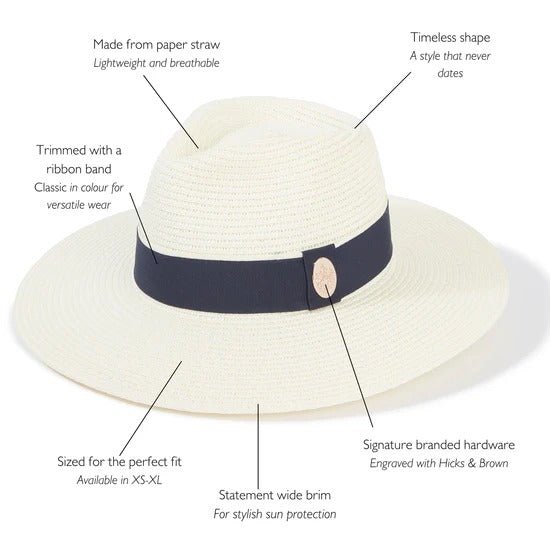 Young Ideas & Henmores - Hemley Two - Tone Ribbon Hat - Natural/Fawn - S