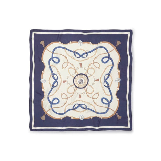 Young Ideas & Henmores -Melford Silk Scarf -Navy -OS