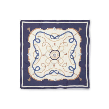 Young Ideas & Henmores -Melford Silk Scarf -Navy -OS