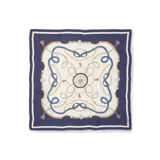 Young Ideas & Henmores -Melford Silk Scarf -Navy -OS