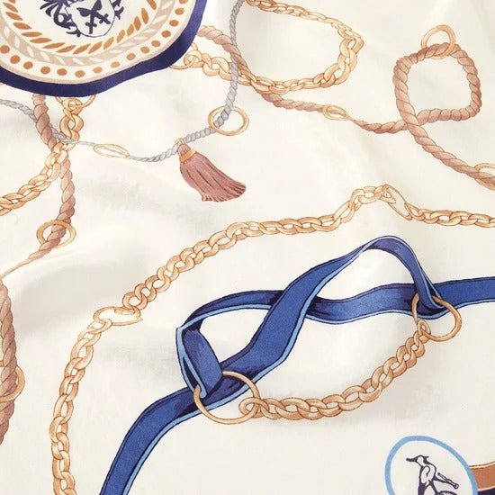 Young Ideas & Henmores -Melford Silk Scarf -Navy -OS