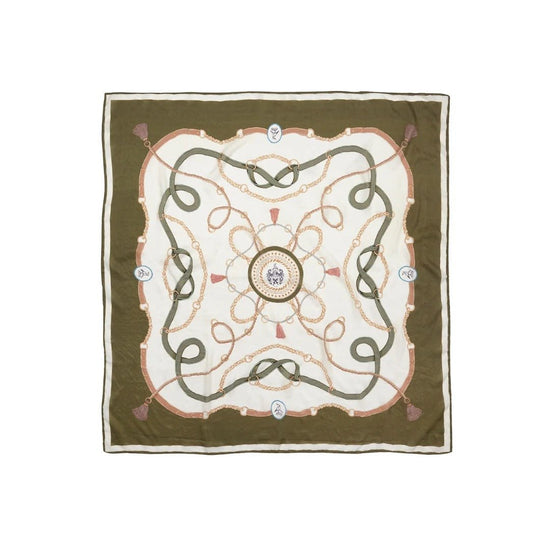 Young Ideas & Henmores -Melford Silk Scarf -Green -OS