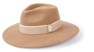 Young Ideas & Henmores - Oxley Two - Tone Ribbon Hat - Camel/Champagne - S