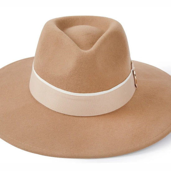 Young Ideas & Henmores - Oxley Two - Tone Ribbon Hat - Camel/Champagne - S