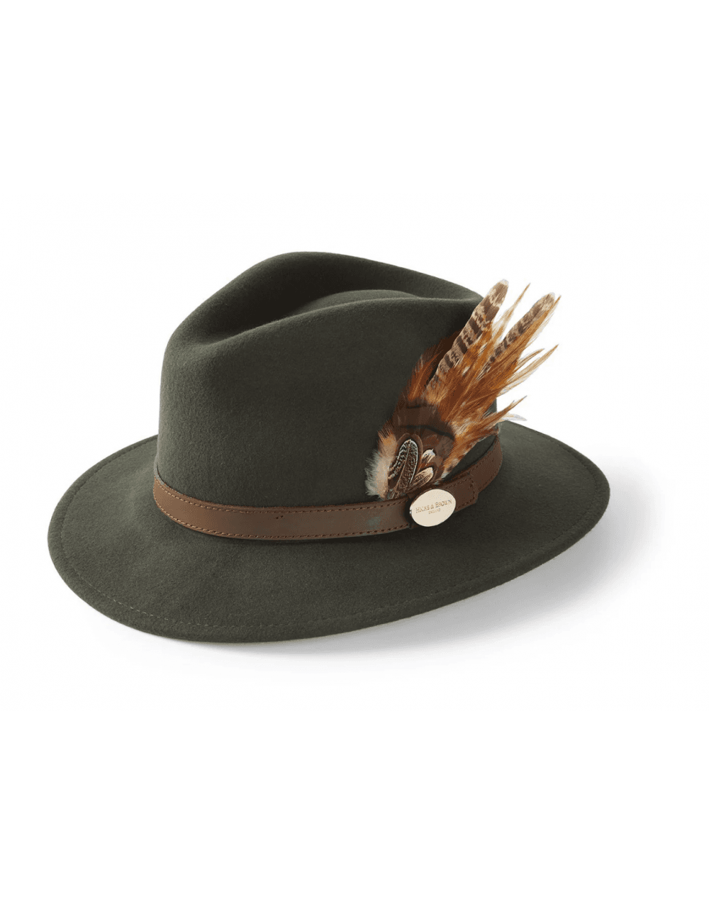 Young Ideas/Henmores - Suffolk Fawn Side Feather Fedora - Camel - XS