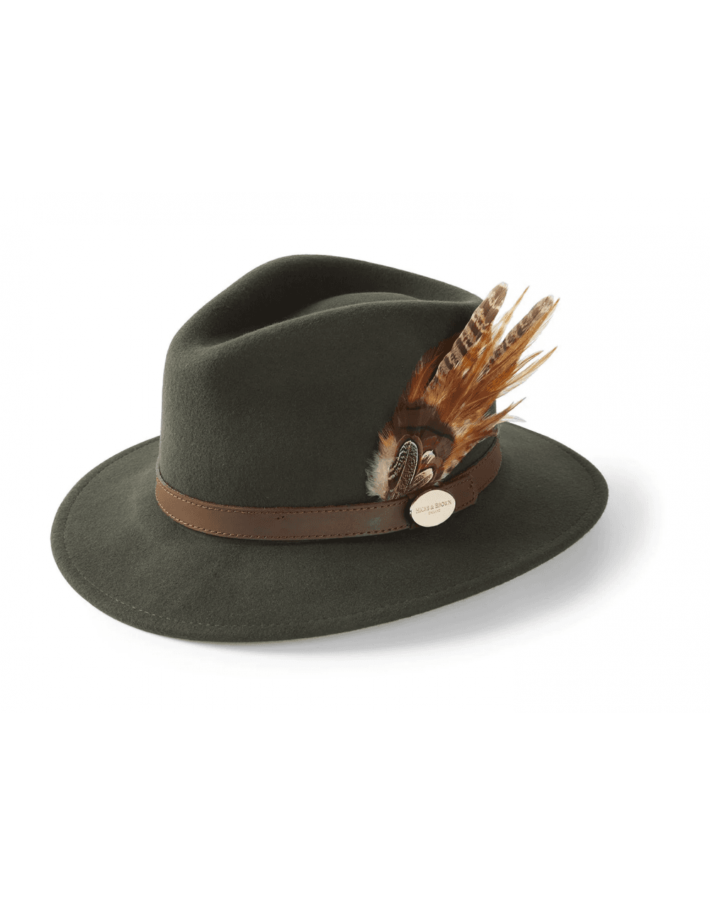 Young Ideas/Henmores - Suffolk Fawn Side Feather Fedora - Camel - XS
