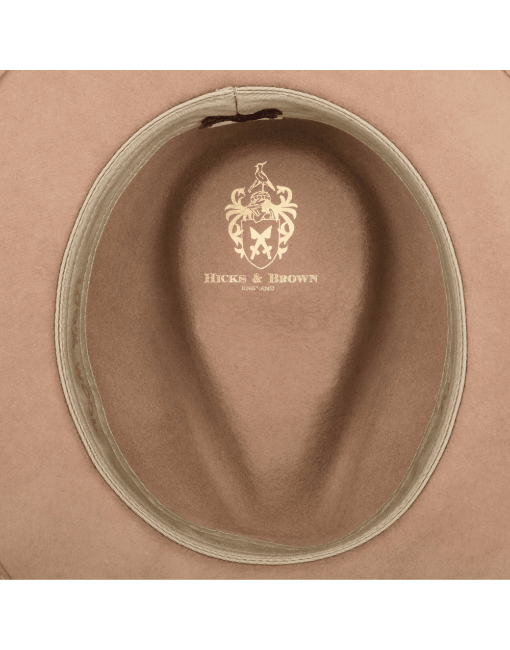 Young Ideas/Henmores - Suffolk Fawn Side Feather Fedora - Camel - XS