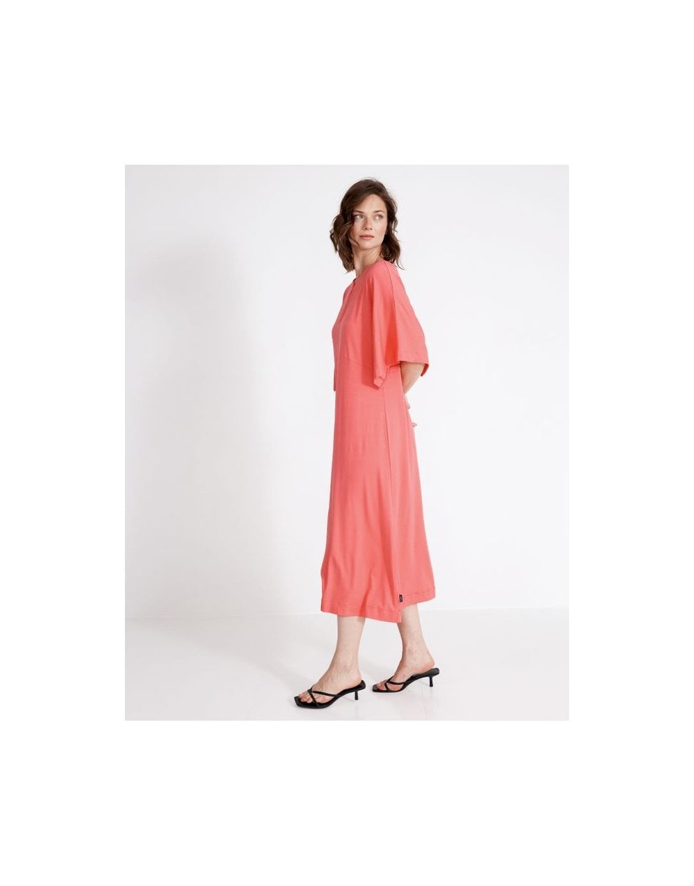 Young Ideas/Henmores - Asta Mid Length Dress - Coral Pink - M