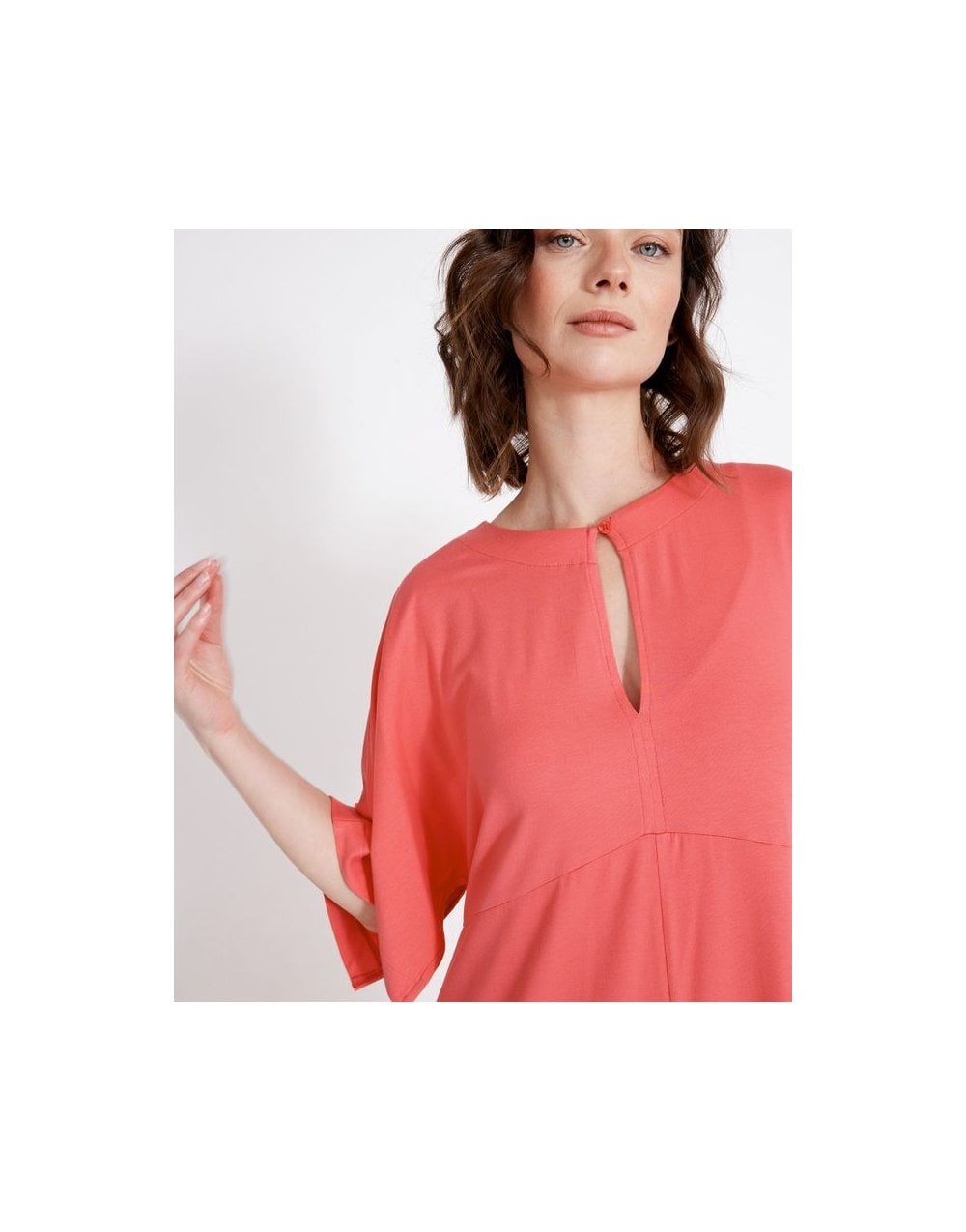 Young Ideas/Henmores - Asta Mid Length Dress - Coral Pink - M